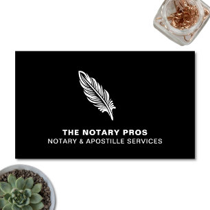 Notary Public Apostille Service Modern Black Business Card