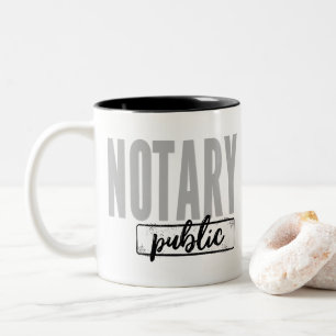 Notary Public Big Font Faded Black Two-Tone Coffee Mug