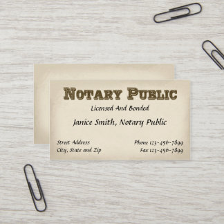 Notary Public Business Card