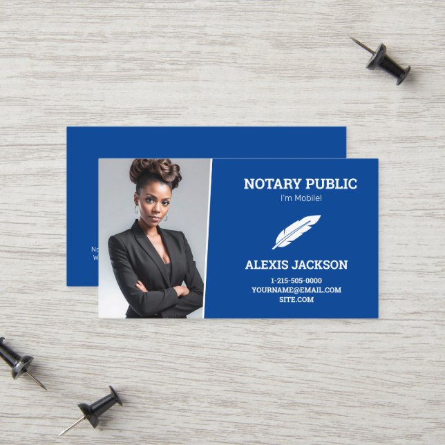 Notary Public Custom Photo Calling Card (Front/Back In Situ)