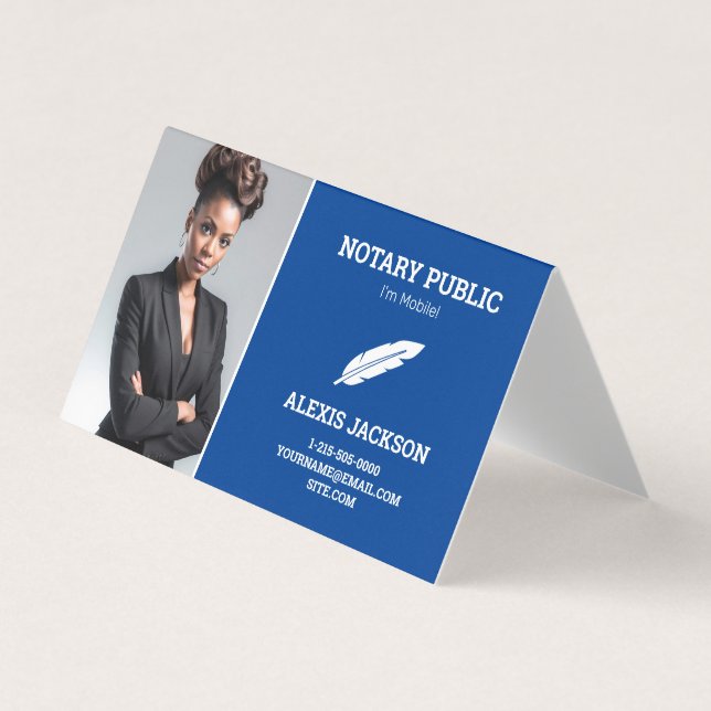Notary Public Custom QR & Photo Business Card (Front)