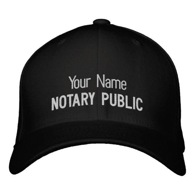 Notary Public Customized Name Embroidered Hat (Front)