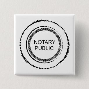 Notary Public Distressed Round Seal 2 Inch Square Button