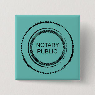 Notary Public Distressed Round Seal 2 Inch Square Button