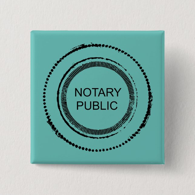 Notary Public Distressed Round Seal 2 Inch Square Button (Front)