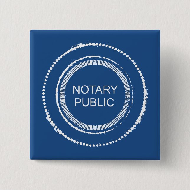 Notary Public Distressed Round Seal 2 Inch Square Button (Front)
