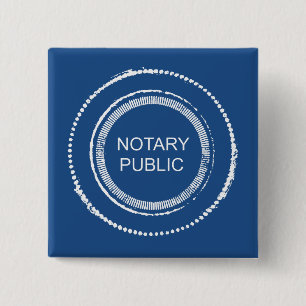 Notary Public Distressed Round Seal 2 Inch Square Button