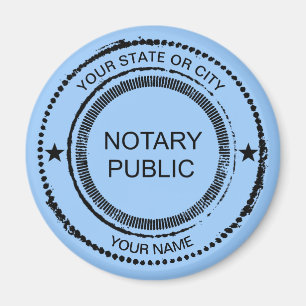 Notary Public Distressed Seal City Name Customized Magnet