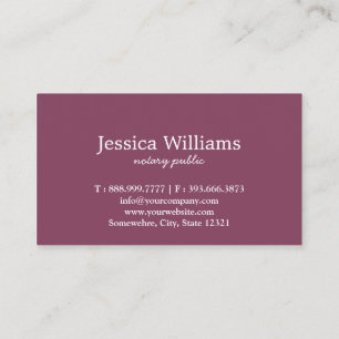Notary Public Elegant Script Plain Black & White Business Card