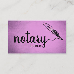 Notary Public Elegant Script Plain Black & White Business Card