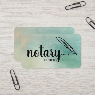 Notary Public Elegant Script Plain Black & White Business Card