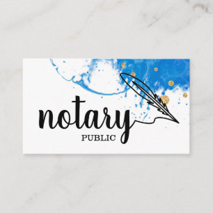 Notary Public Elegant Script Plain Black & White Business Card