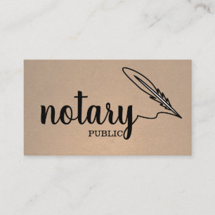 Notary Public Elegant Script Plain Business Card