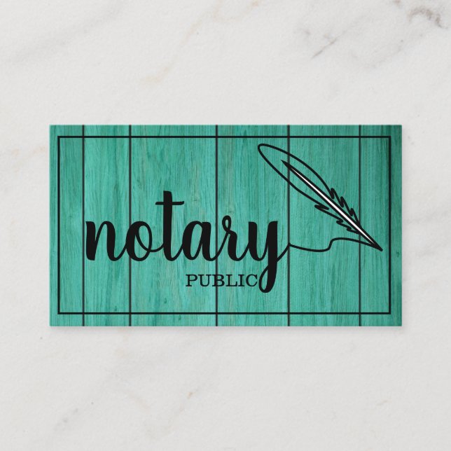 Notary Public Elegant Script Plain Business Card (Front)