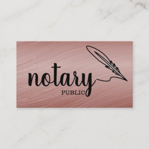 Notary Public Elegant Script Plain Business Card