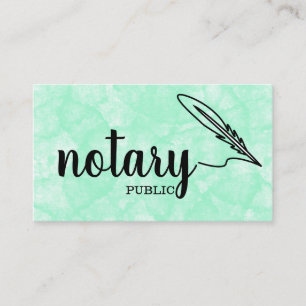 Notary Public Elegant Script Plain Business Card