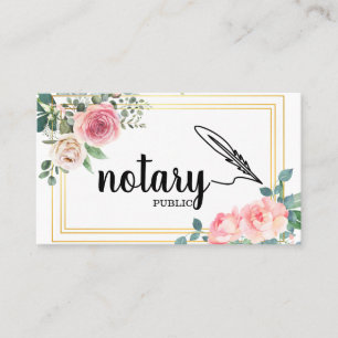 Notary Public Elegant Script Plain Business Card