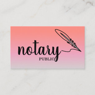 Notary Public Elegant Script Plain  Business Card
