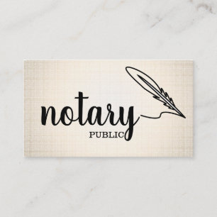 Notary Public Elegant Script Plain Business Card