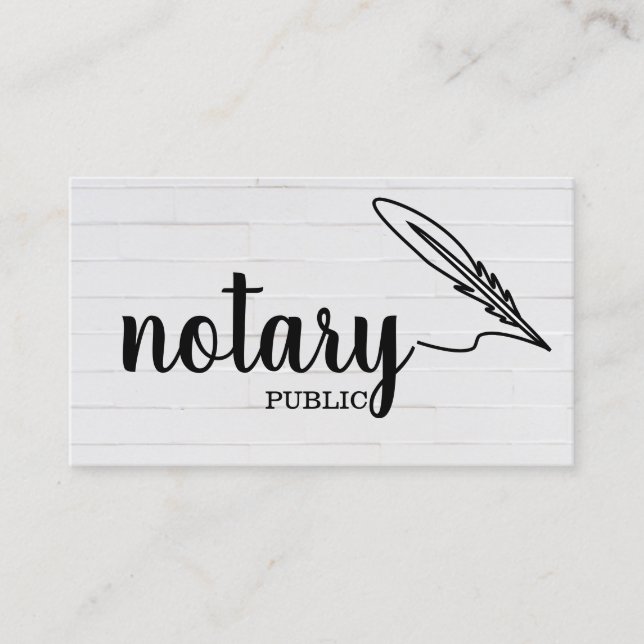 Notary Public Elegant Script Plain Business Card (Front)