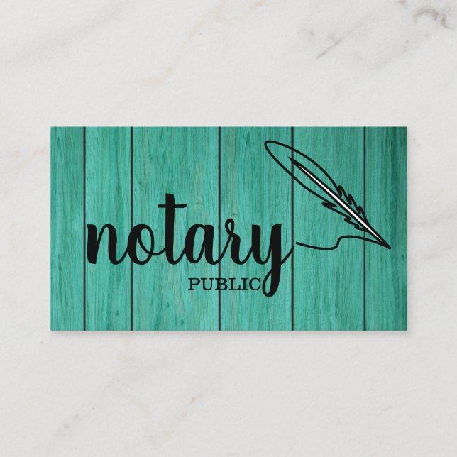 Notary Public Elegant Script Plain Business Card (Front)