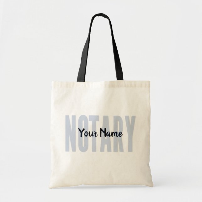 Notary Public Faded Blue Big Font Customized Tote Bag (Front)
