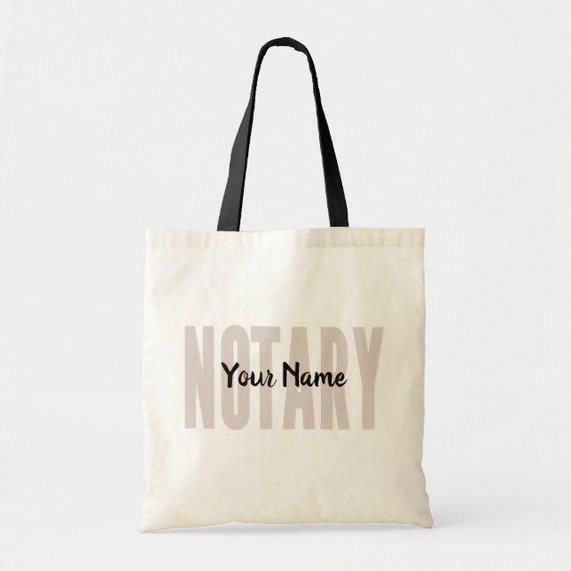 Notary Public Faded Brown Big Font Customized Tote Bag (Front)