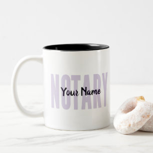 Notary Public Faded Purple Big Font Customized Two-Tone Coffee Mug