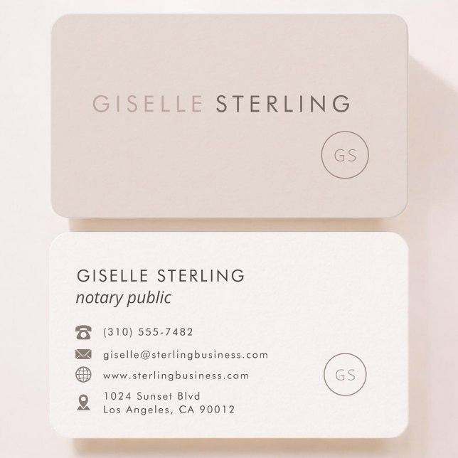 Notary Public Feminine Professional Business Card (Creator Uploaded)