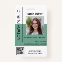 Notary Public ID photo office worker mint