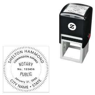  notary public law round black self-inking stamp