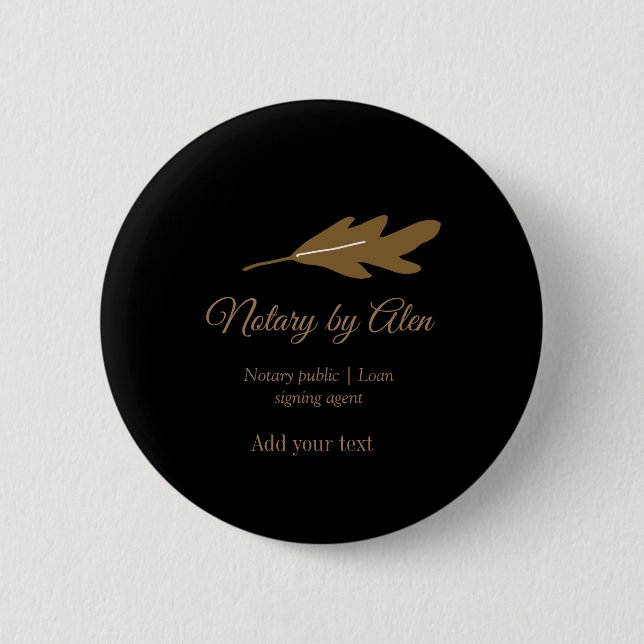 Notary public Loan signing agent add name address 2 Inch Round Button (Front)