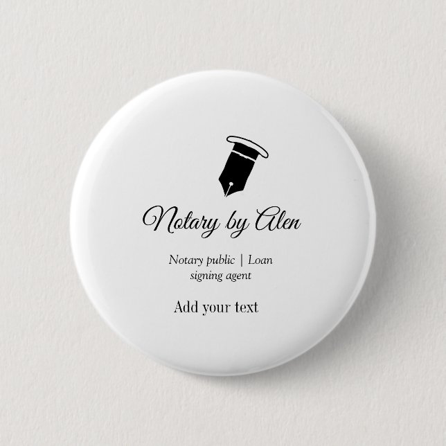 Notary public Loan signing agent add name address  2 Inch Round Button (Front)