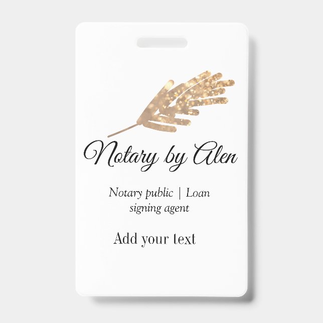 Notary public Loan signing agent add name address  Badge (Front)