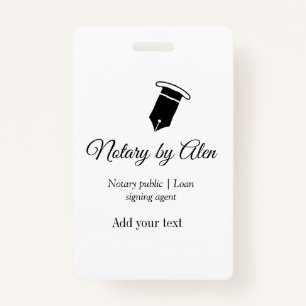 Notary public Loan signing agent add name address  Badge