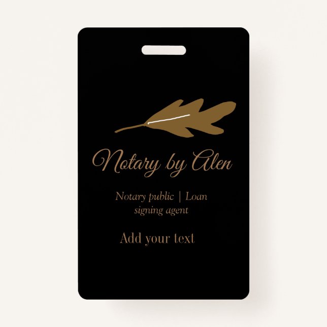 Notary public Loan signing agent add name address Badge (Front)