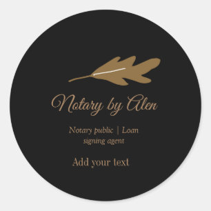 Notary public Loan signing agent add name address Classic Round Sticker