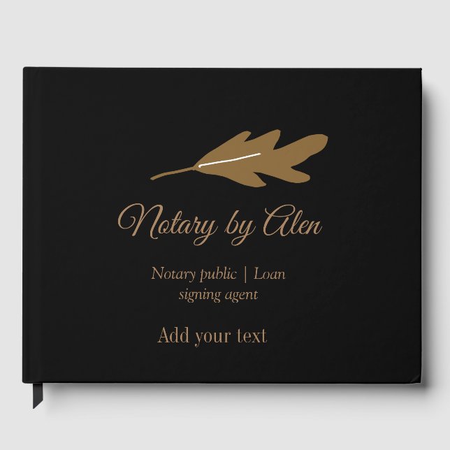 Notary public Loan signing agent add name address Guest Book (Front)