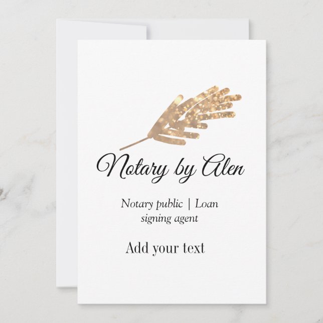 Notary public Loan signing agent add name address  Invitation (Front)