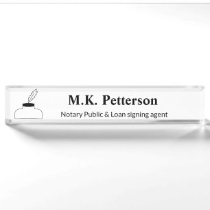 notary public loan signing agent add name address nameplate