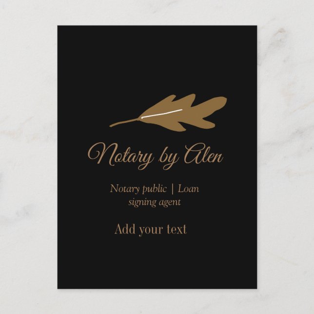 Notary public Loan signing agent add name address Postcard (Front)