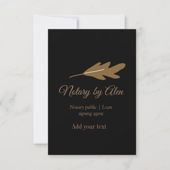 Notary public Loan signing agent add name address Thank You Card (Front)