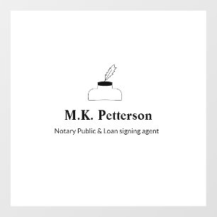 notary public loan signing agent add name address  window cling