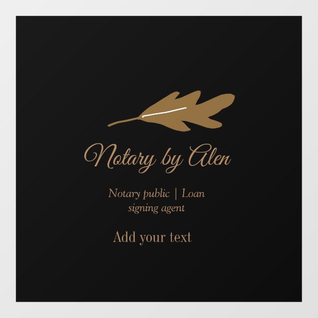 Notary public Loan signing agent add name address Window Cling (Sheet)