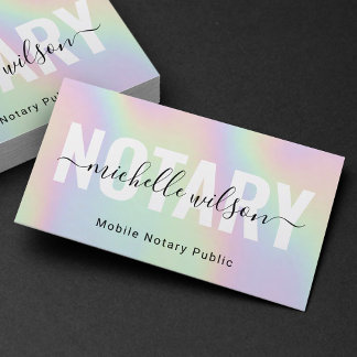 Notary Public Loan Signing Agent Classy Typography Business Card
