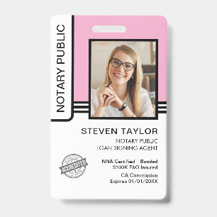 Notary Public Loan Signing Agent ID Badge