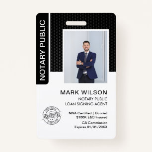 Notary Public Loan Signing Agent ID Badge