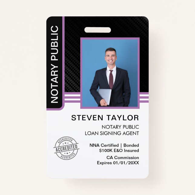 Notary Public Loan Signing Agent ID Badge (Front)