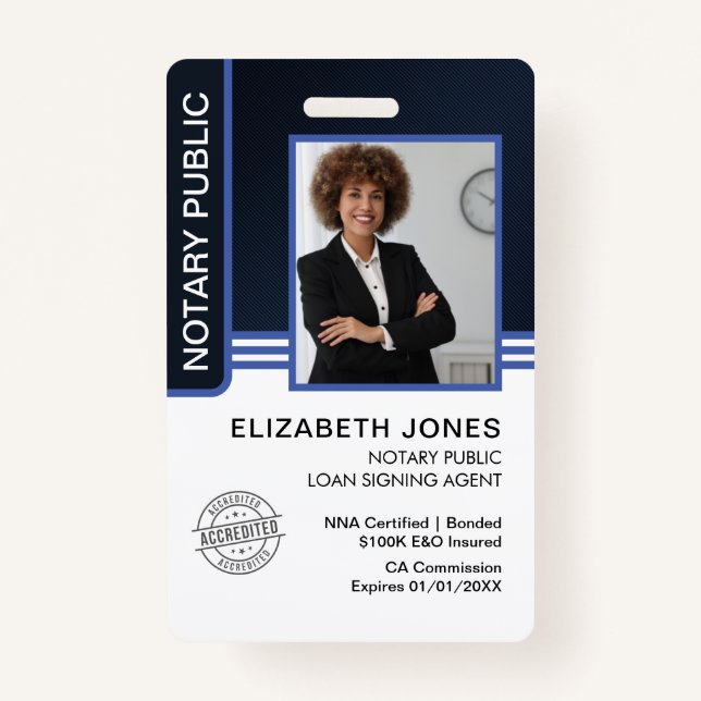 Notary Public Loan Signing Agent ID Badge (Front)