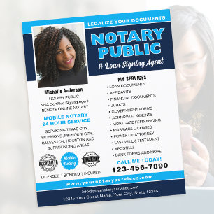 Notary Public Loan Signing Agent Navy Editable Flyer